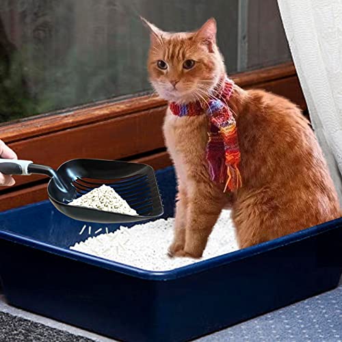 WZCLMSE Pala de metal para excrementos de gato de aleación de aluminio negro recto, con mango antideslizante Cover