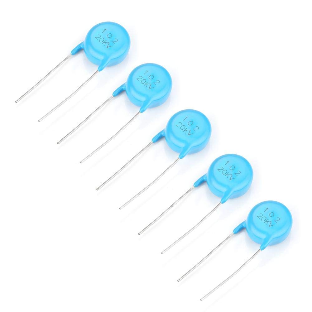 Capacitors, 5pcs High Voltage Ceramic Capacitors Assortment Kit, 20KV 1000PF Ceramic Disc