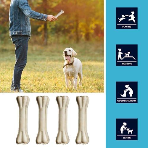Image of 5 inch Rawhide Dog Chew Bones - Pack of 12 . Chicken Flavour . Protein‑Rich, Low‑Fat Dental Chews for Medium & Adult Dogs . No Added Colours or Preservatives