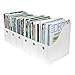 Evelots Magazine File Holder-Organizer-Full 4 Inch Wide-White-With Labels-Set/6