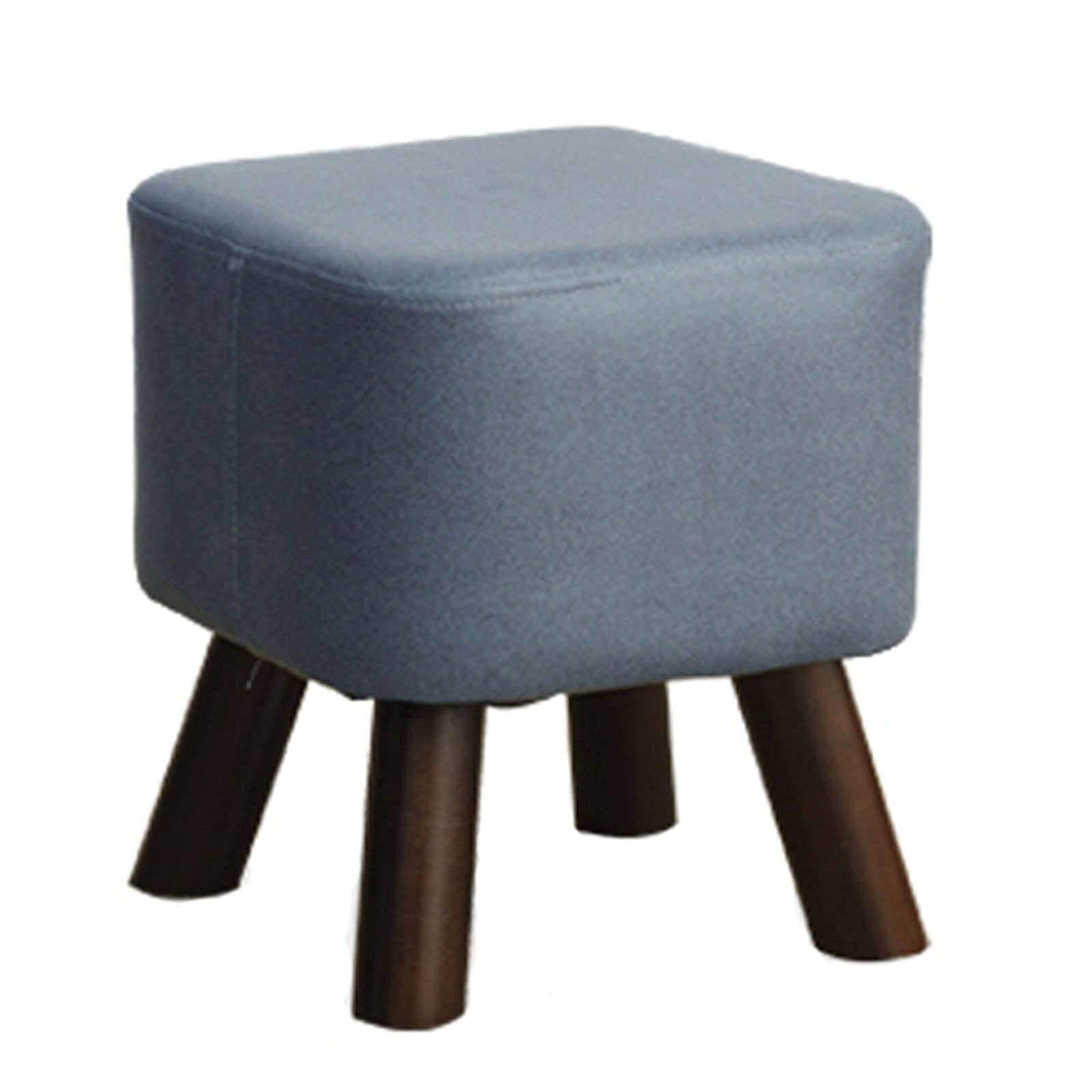 Pouf carré gain de place avec pieds en bois massif pour entrée et salon