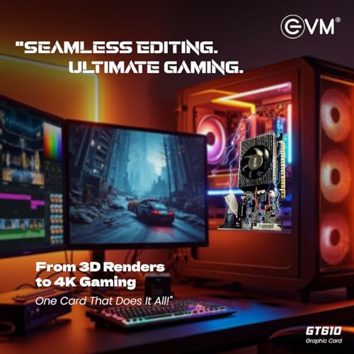 Image of EVM 2GB Nvidia GeForce GT610 Graphics Card - DDR3 - VGA, HDMI, DVI Outputs - High-Resolution 1920x1080 - Heat Sink with Fan - PCIe 2.0 Support - 3 Years Warranty (Graphic P) (GT-610)