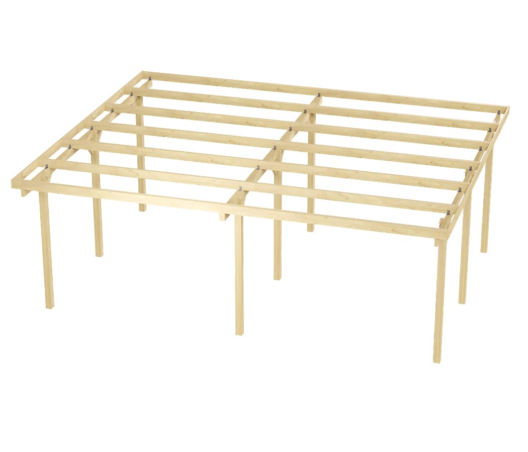 Wood&Play Granit II tetto doppio per garage - Lavorazione di alta qualità - Autoassemblaggio - Stabile e durevole - Base solida - Utilizzo versatile - 600 x 500 cm (montanti 300 cm)