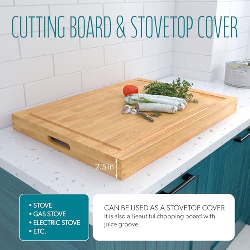 Tabla de cortar rectangular de madera sólida 30 x 22 pulgadas miniatura 6