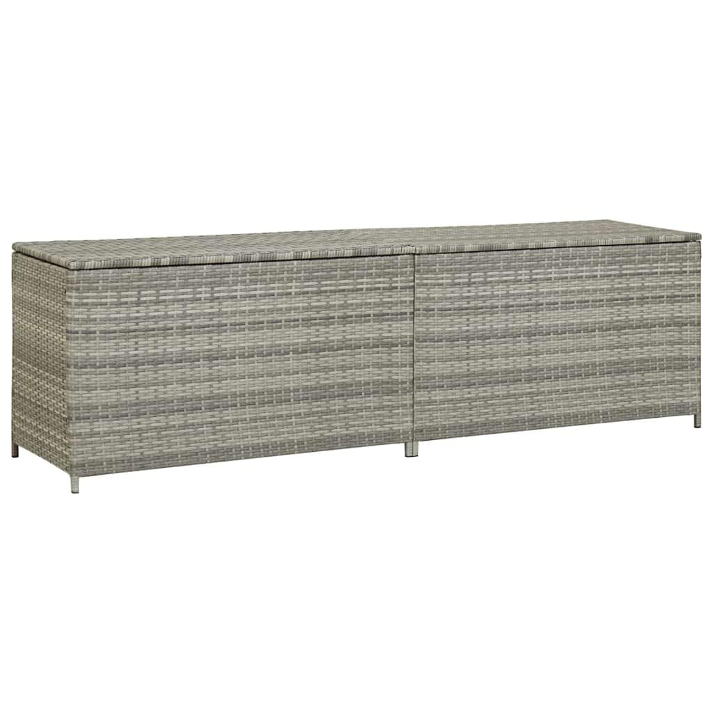 vidaXL Baule da Giardino Robusto Elegante Leggero Box Portaoggetti Contenitore Cassapanca in Polyrattan Telaio in Acciaio 200x50x60 cm Grigio