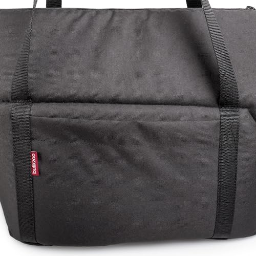 BOUTIQUE ZOO Hundetasche - Schwarz Schwarz/Minky, L bis 12 kg - Tragetasche für kleinen und mittleren Hund, Welpen, Katze