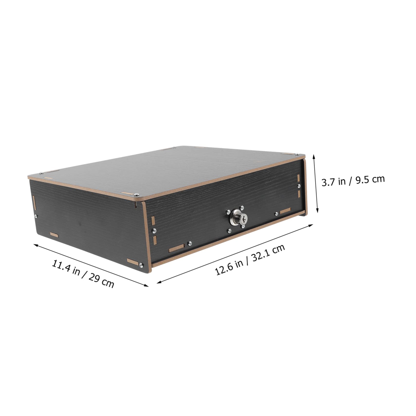 Scatola Portamonete in Legno Nera a Scomparti Multipli per Cassa | Contenitore da Banco, Clips per Fissare Banconote e Monete, Sostituzione Till per Negozi e Punti