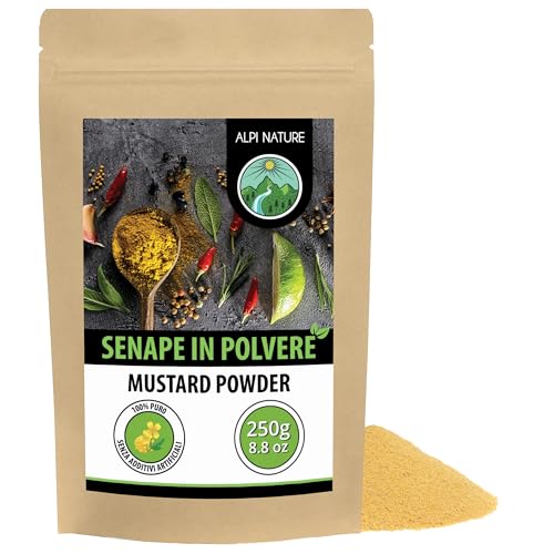 Alpi Nature Senape in Polvere Bianca Gialla 250g, Semi di Senape Bianca Gialla Macinati