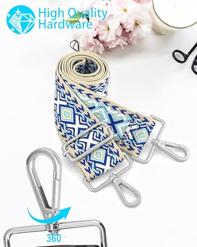 Image of Silvery Purse Straps Replacement Crossbody - Guitar Strap for Purse Crossbody