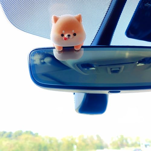 Image of Cute Furry Animal Rear View Mirror Accessories, Car Dashboard Decoration | Soft Texture, Car Interior Accessories, Ornament for Car Screen, Rearview Mirror or Computer Monitor