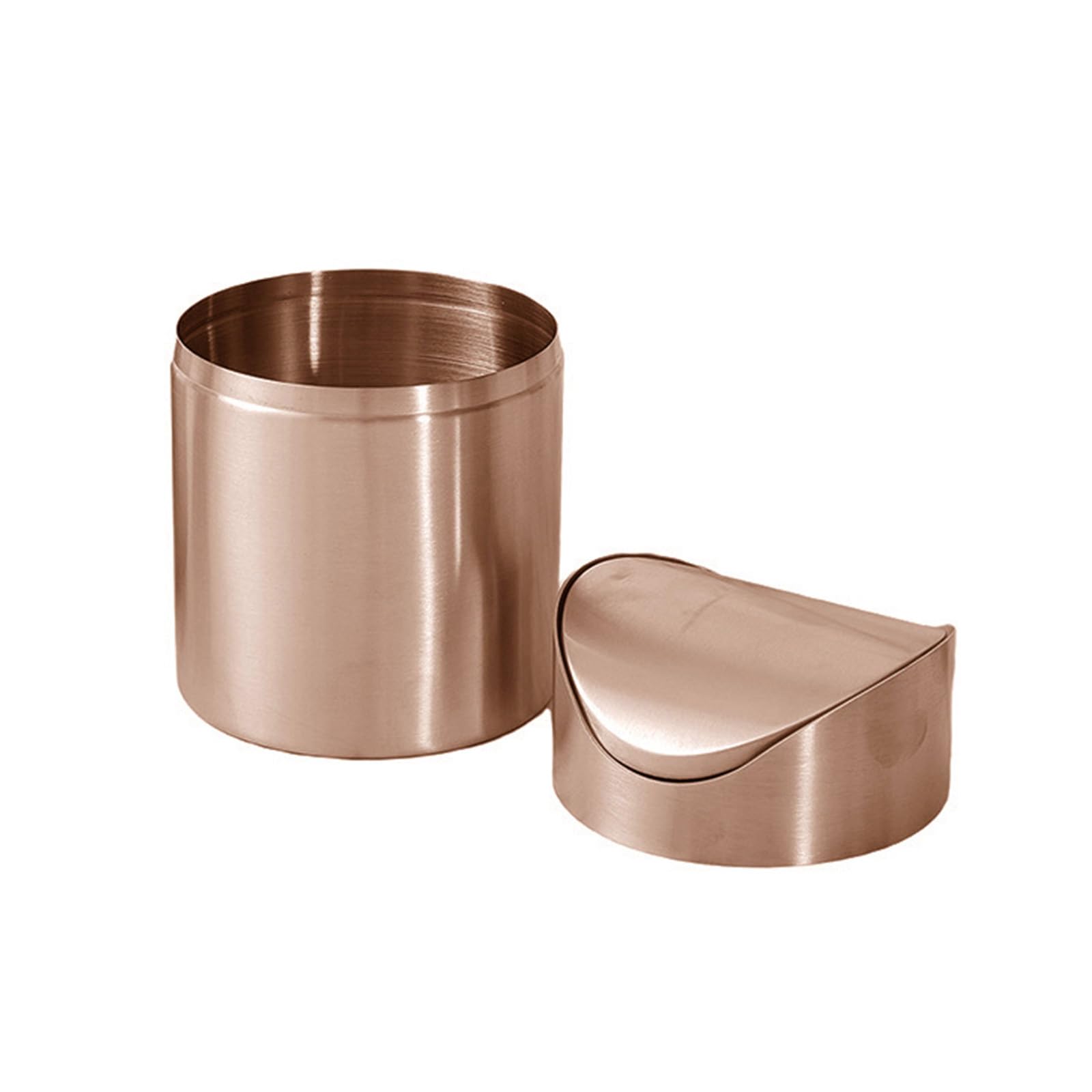 Tsophreniq Modern Brushed Steel Trash Can 1.50L with Swing Lid for Easy Use in Any Room Stainless Steel Trash Can