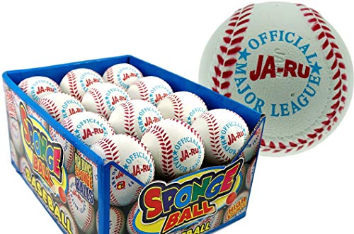 JA-RU Sponge Ball Rubber Baseballs (24 Balls) Super Bouncy Balls for Kids. Indoor & Outdoor Play. Stress Relief Toy. Bulk Baseball Party Favors & Goody Bag Stuffers. 987-24p