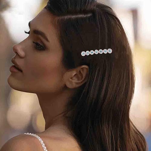 Miniatura 9 de Erimberate Pasador de cabello de cristal bohemio con diamantes de imitación para el cabello, pinzas de cabello dorado con diamantes de imitación,