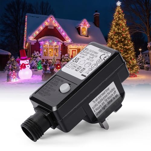 Lamptobe 31V Power Supply Plug Replacement for Christmas Light - 6W Replacement Fairy Light Adapter with 8 Modes, Timer & Memory Function IP20 Controller for Xmas Tree Light, Net Light, String Light
