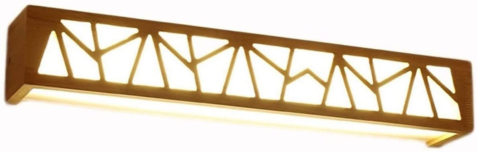 Espejo de luz LED, Espejo de Madera, luz Frontal, Espejo de tocador, Accesorio de iluminación para tocador de baño, Aplique de Pared (Color: luz cálida, tamaño: 35 cm), lámpara de Pared para