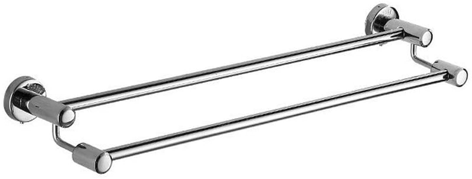 GONMDOPY Towel Rail,Bathroom Shelf Towel Rack Stainless Steel Double Towel Bar Screw-In Wall Wall Mounted Kitchen Bathroom Towel Hanger Hardware Bathroom Accessories