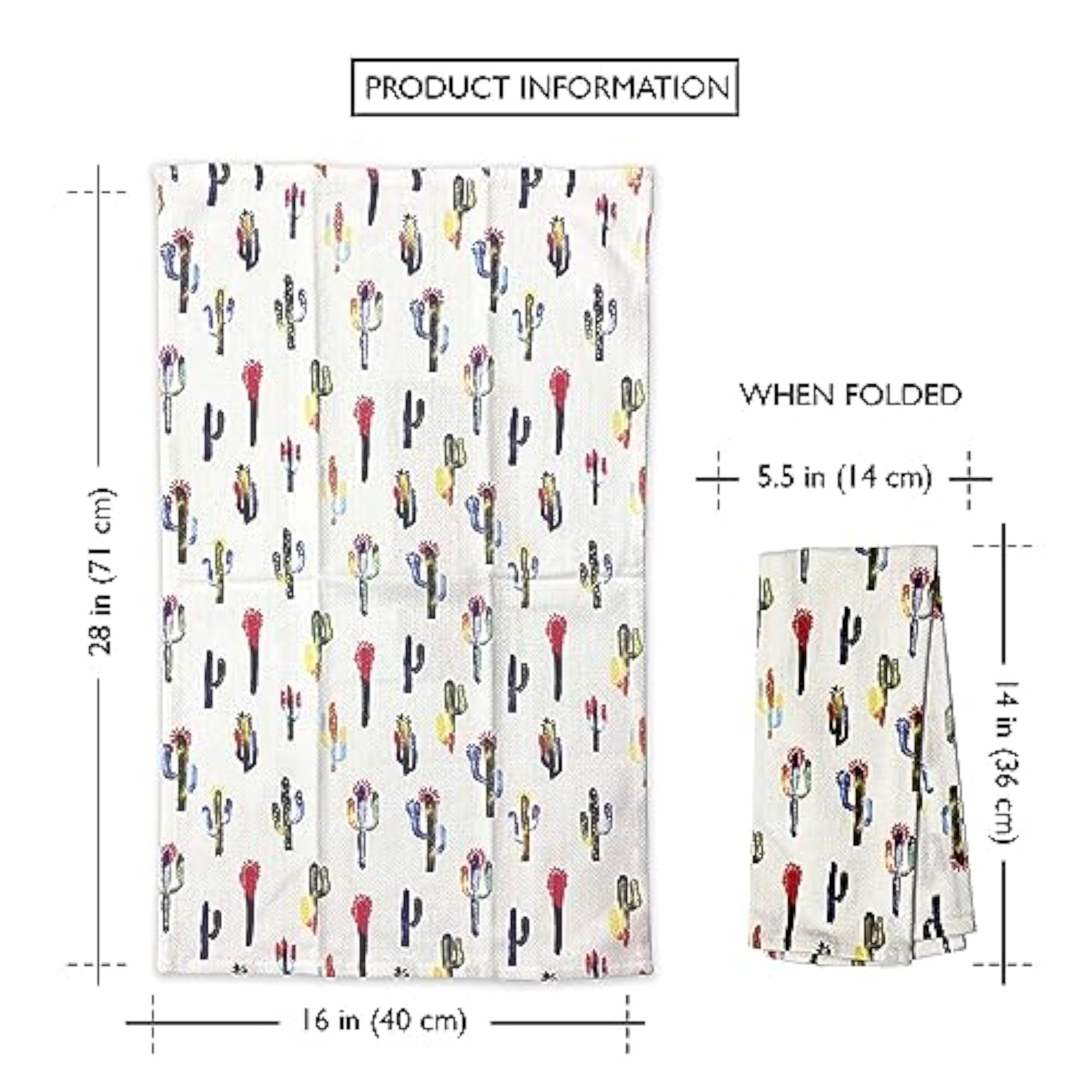 Kitsch Kitchen Watercolor Cactus Tea Towel