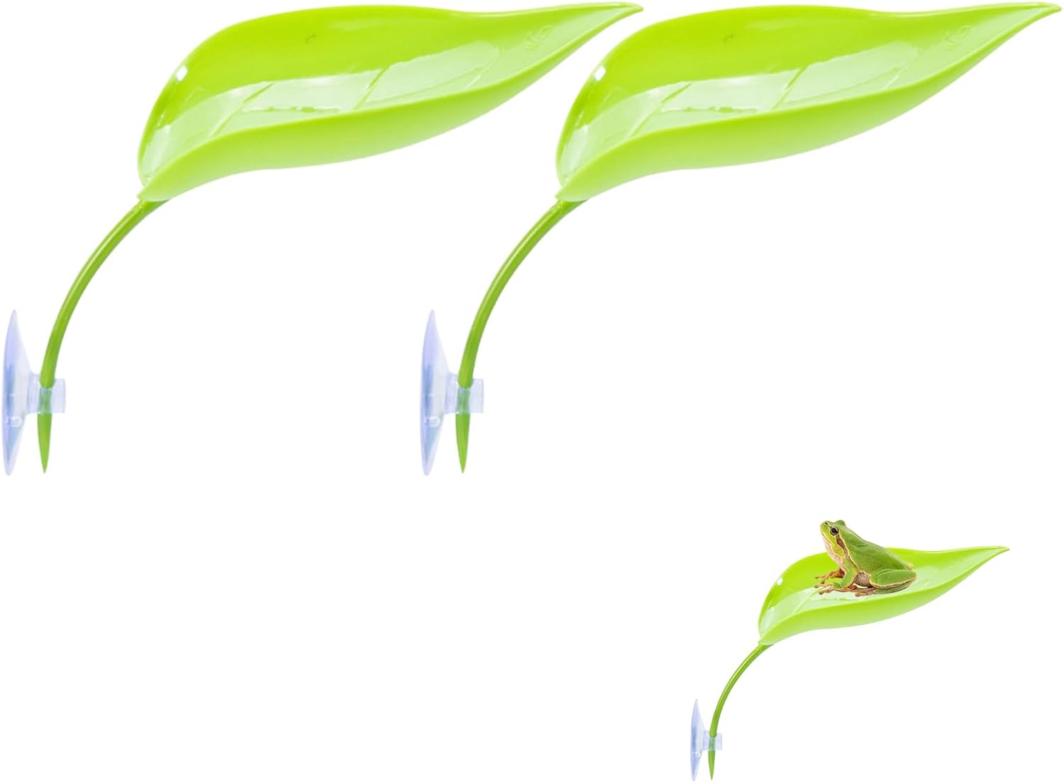 2 Pack Frog Tank Accessories Plastic Tree Ledge Decor with Suction Cups Aquatic Habitat Kit for African Dwarf Frogs Reptile Decorations for Aquarium Terrarium Tank Setup and Enclosure