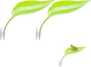 2 Pack Frog Tank Accessories Plastic Tree Ledge Decor with Suction Cups Aquatic Habitat Kit for African Dwarf Frogs Reptile Decorations for Aquarium Terrarium Tank Setup and Enclosure