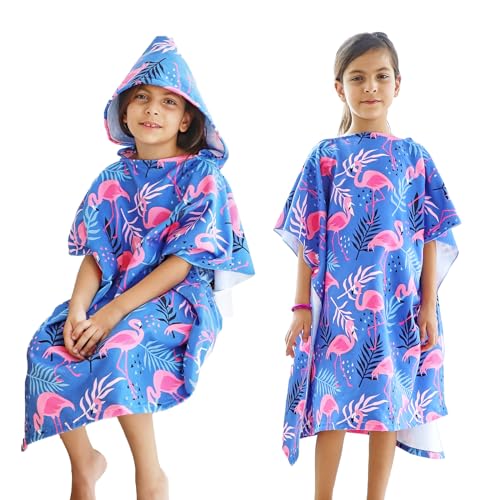 KAKU NANU Hooded Towels for Kids Poncho Girls Dressing Gown Changing Robe Boys and Girls Beach Towel Children Swimming Pool Bathrobe Large