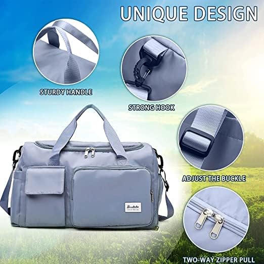 Image of MIKAELSTER Travel Duffel Bag with Shoes Compartment Sports Gym Bag with Dry Wet Separated Pocket for Men and Women, Overnight Bag Weekender Bag Training Handbag