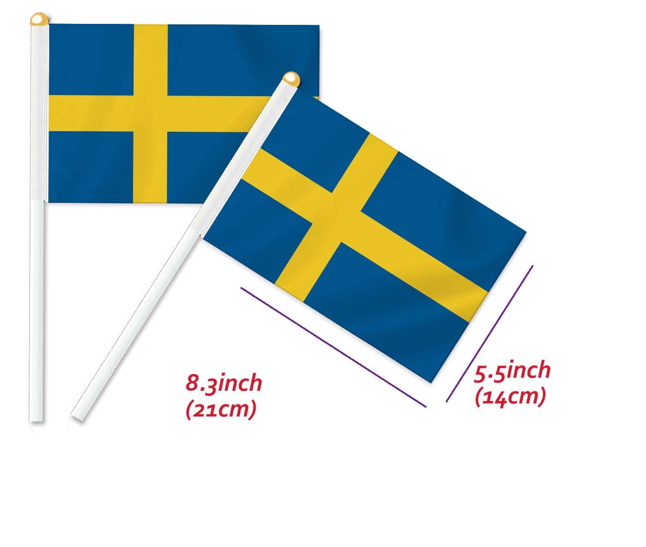25 banderas de Suecia, decoración de mano de Suecia, bandera de Suecia, decoración hecha a mano, bandera de Suecia