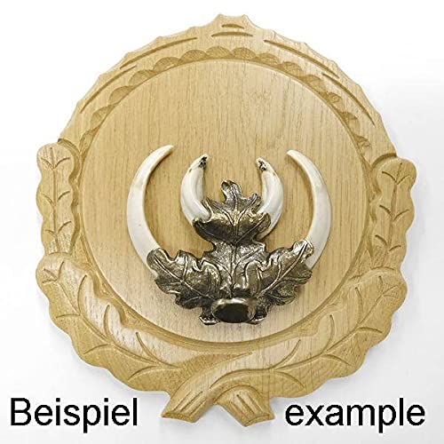 3 placas de cuña talladas de roble claro AF 16 cm con 3 hojas de roble, portada grande, tabla cuña, tabla de especias, cartel trofeo.