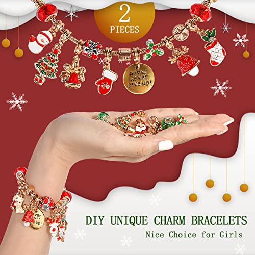 Christmas Advent Calendar For Girls, 24 Days Xmas Countdown Calendar Bracelets Diy Jewelry Making Kit Gift For Kids Teens Women, Including 2 Bracelets And 22 Charm Beads By Giveme5 (Rose Gold) #TOP2