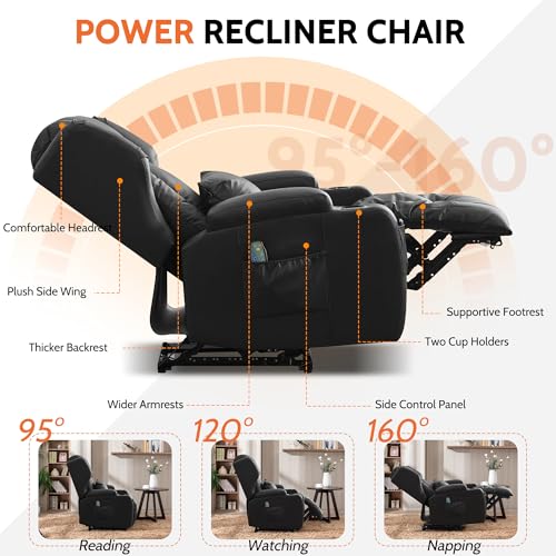 Sillón No reclinable Cuero sintético Negro miniatura 5