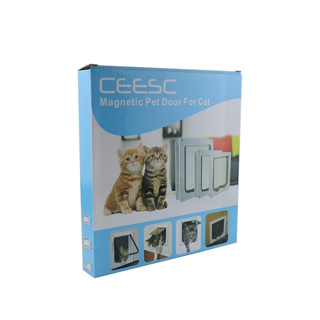 Foto 6 de 8 de CEESC Puerta magnética para Mascotas con Puerta abatible y Cerradura de 4 vías para Gatos