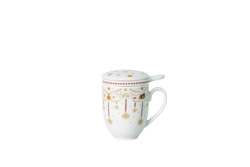Hutschenreuther Weihnachten Christmas Love Tee-Becher Set 3-teilig bestehend aus Becher mit Henkel 0 40 l Deckel für Becher mit Henkel Teesieb