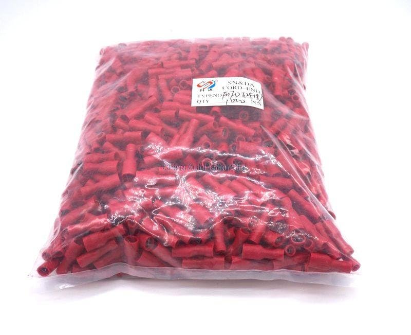 Generic 1000pcs/lot Red Fully Insulated Female Spade 22-16 AWG Electrical Connector Crimp Terminals 4.8mm