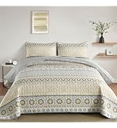 Drucon Set con copripiumino floreale per letto king size, 3