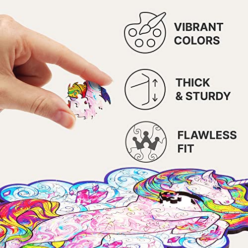 UNIDRAGON Puzzle Originali di Legno - Unicorno