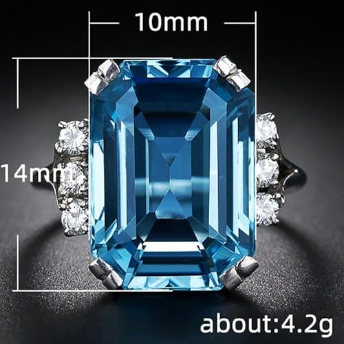 White Gold Plated Blue Cubic Zirconia Engagement Rings Bridal Promise Rings Evening Parties Anniversary Valentine's Day Gifts Eternity Bands for Women2