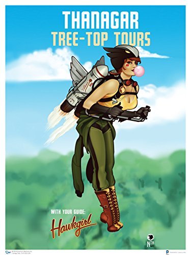 DC Bombshells Hawkgirl poster door Lucia Ant 18 x 24 in door Quantum Mechanix