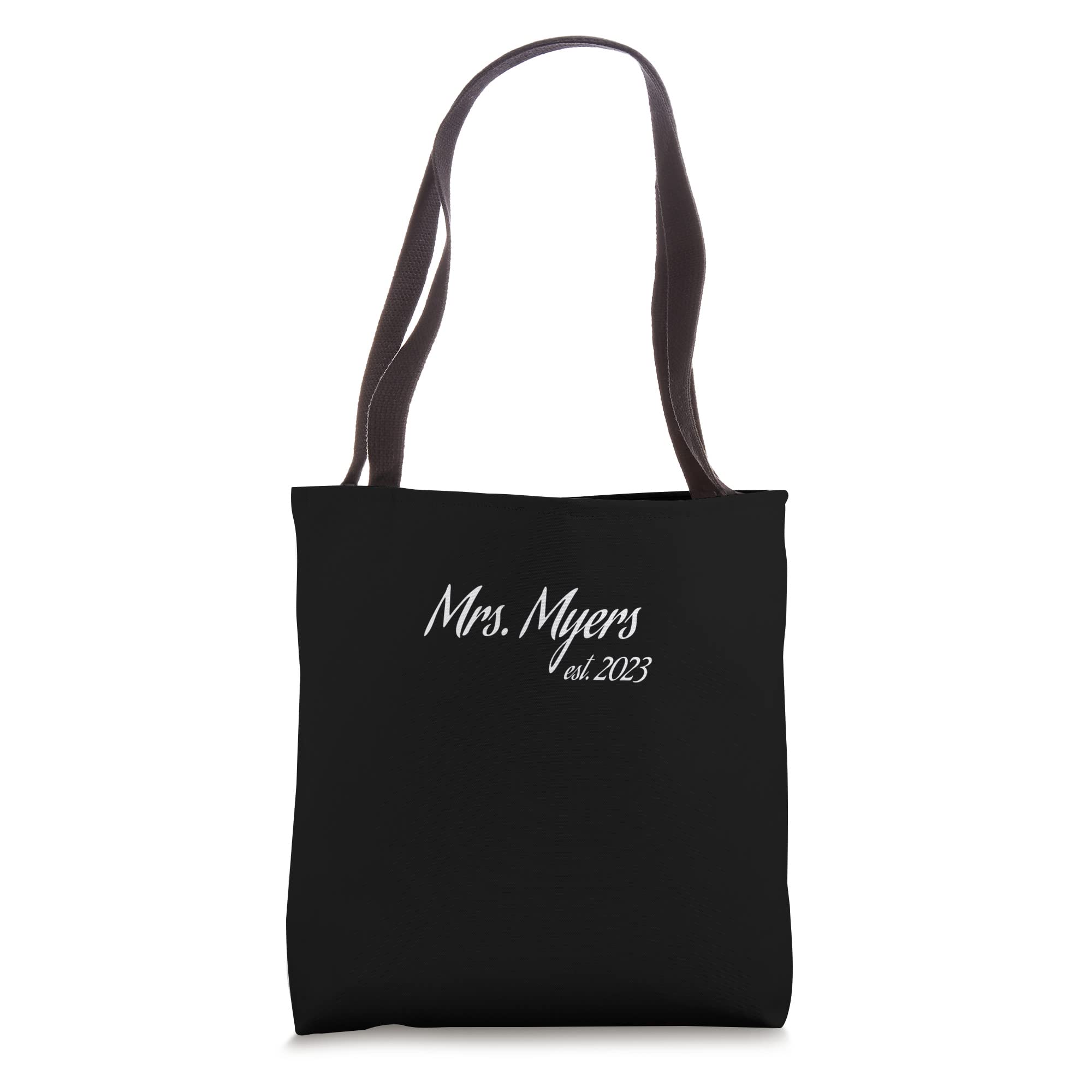 Mrs last name 1000 pc collection 2023 apparelMrs. MYERS 2023 new bride bridal shower wedding Tote Bag