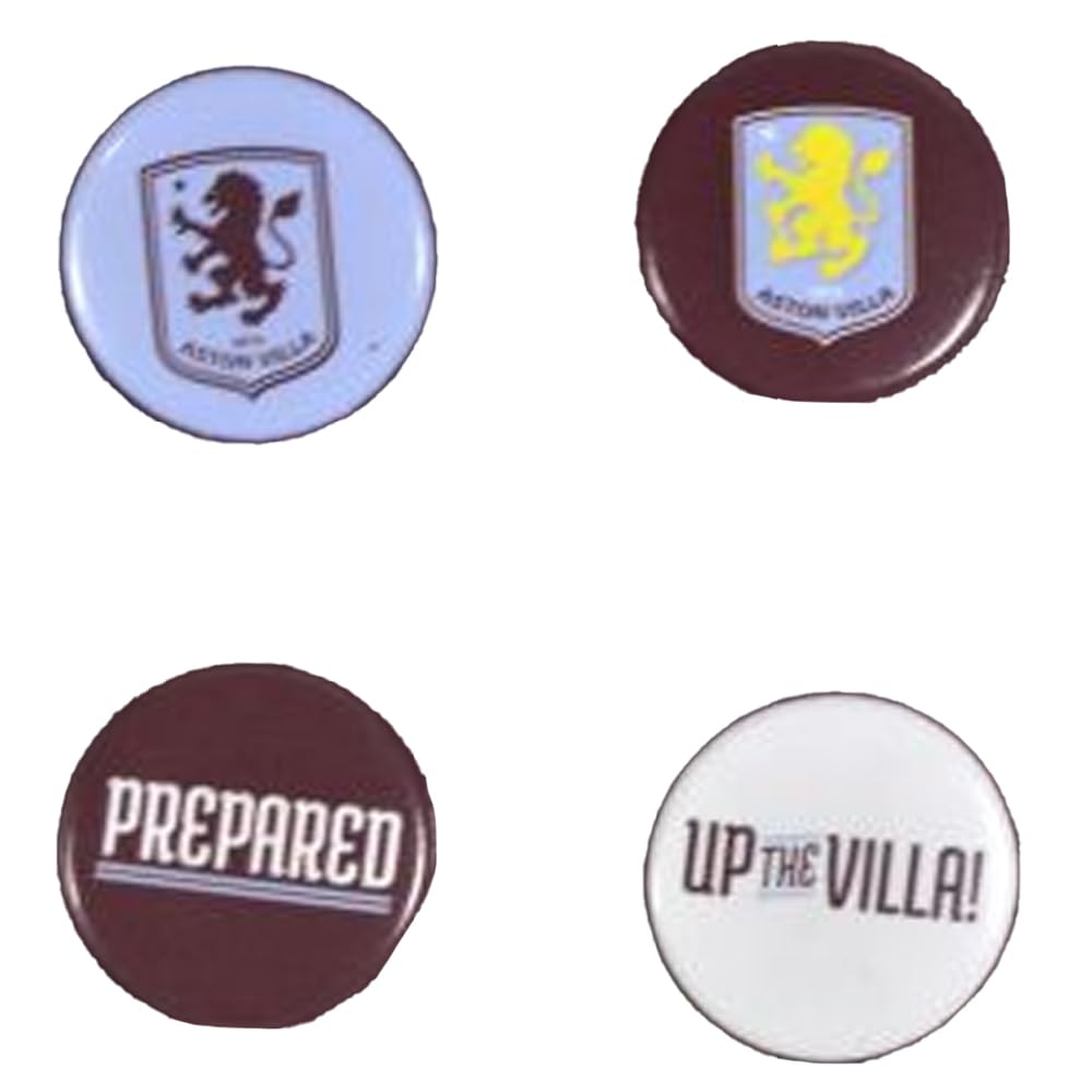 Aston Villa FC Crest Badge (Pack of 4) (One Size) (Blue/Claret/Yellow)