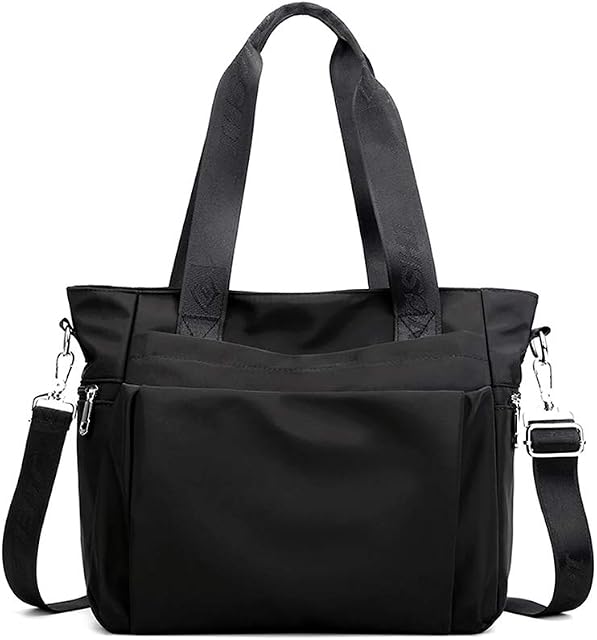 YANAIER Women's Handbag Waterproof Nylon Large Totes Shoulder Crossbody Bag Hobo Bags for Shopping Travel Casual Daily Black