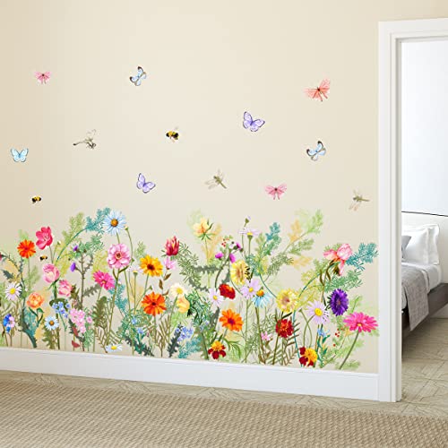 Vinilo decorativo floral adhesivo electrostático 30x90cm 2 piezas miniatura 4