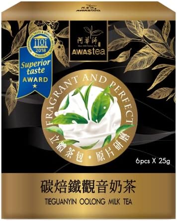AWAStea (iTQi Award) TIEGUANYIN OOLONG INSTANT MILK TEA Kit - Single Box of 6 Servings - 阿華師碳焙鐵觀音奶茶 - BLACK TEA OOLON TEA BOBA MILK TEA