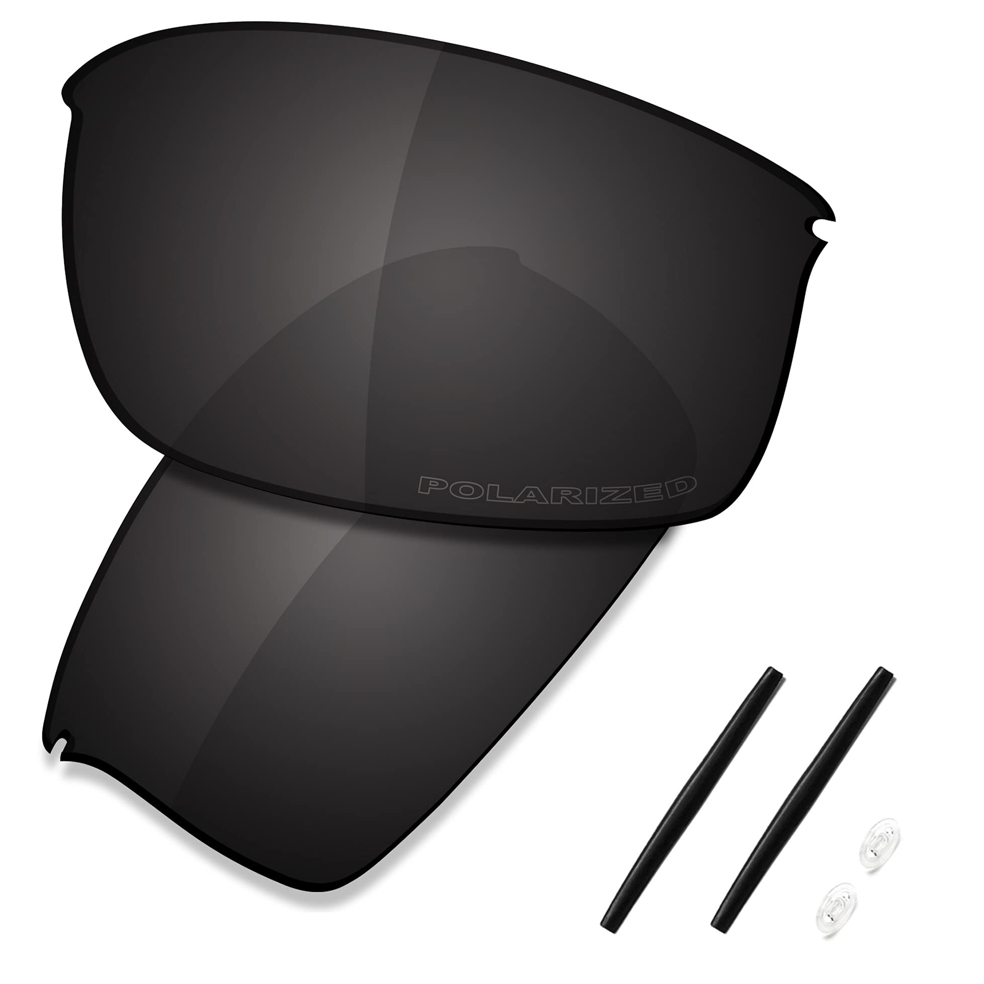 Saucer Premium Replacement Lenses & Rubber Kits for Oakley WireTap OO4071 Sunglasses High Defense - Carbon Black Polarized