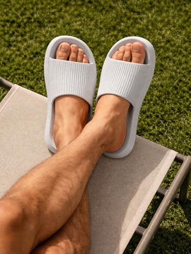 Image of hummel TEXTURE SOFT Men's Classic Ultra Soft Sliders /Slippers with Cushion FootBed for Adult Comfortable & Light Weight Stylish & Waterproof & Everyday Flip Flops & Chappals for Gents /Boys