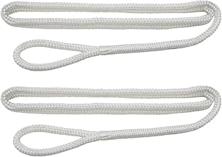 Extreme Max 3006.2591 BoatTector Premium Double Braid Nylon Fender Line Value 2-Pack - 3/8" x 6', White