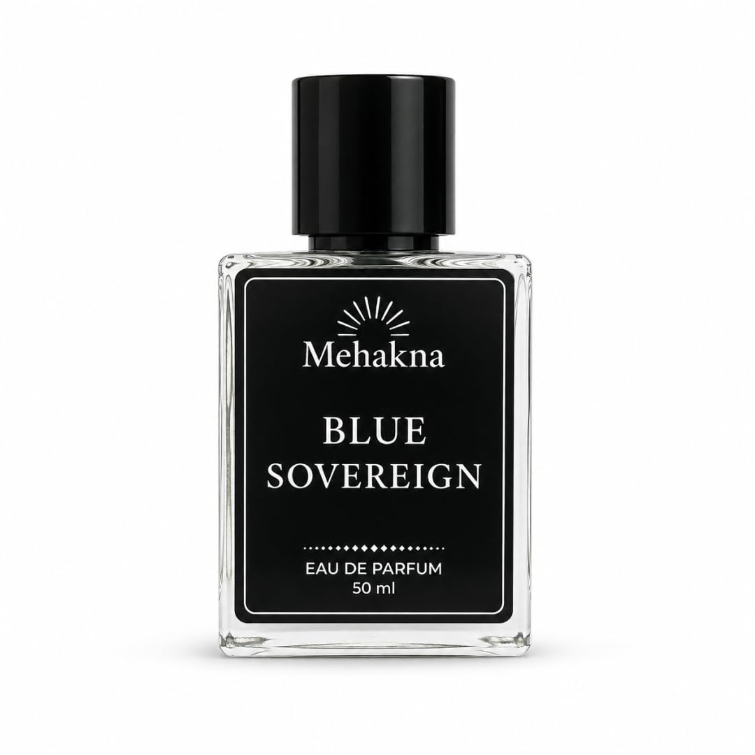 blue sovereign perfume by mehakna, eau de parfum for men, fresh aquatic fragrance, 50ml