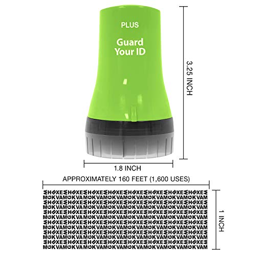 Image of Guard Your ID Wide Advanced Roller 2.0 Identity Theft Prevention Security Stamp Green