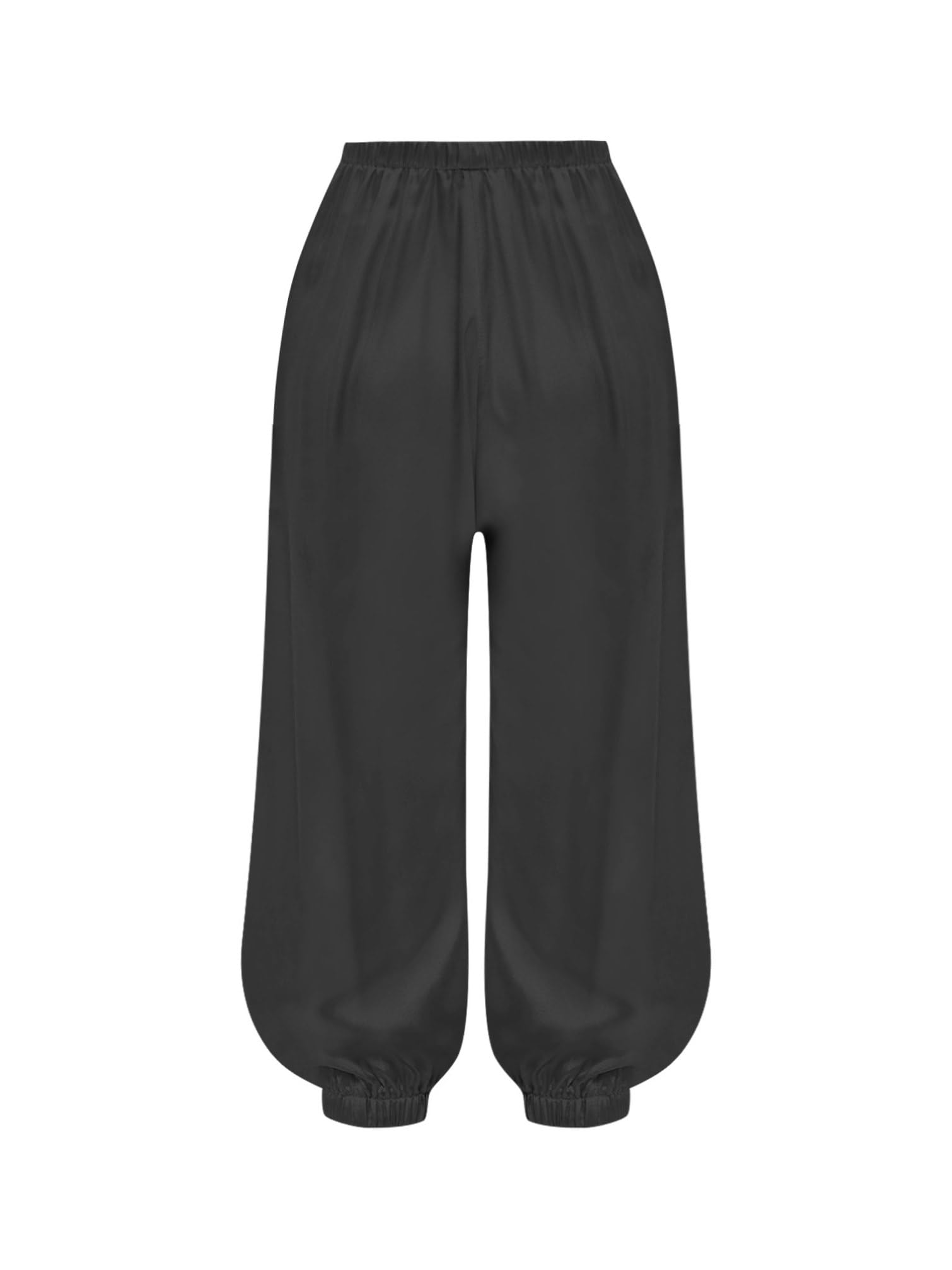 TiaoBug Pantalones De Uniforme De Kung Fu para Niños Pantalones De Satén Cintura Elástica De Pierna Ancha Disfraz De Danza árabe India