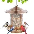 Bird Feeder, Metal Wild Bird Feeders for Outdoors Hanging, Beautiful Birdfeeders for Outside Garden Patio Decors - Dragonfly Pattern