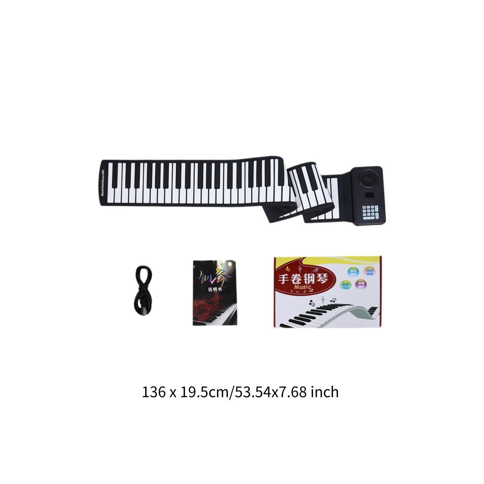 Tastiera arrotolabile a 88 tasti, facile da riporre, strumento musicale per principianti e bambini che amano suonare il pianoforte, possono esercitarsi in qualsiasi