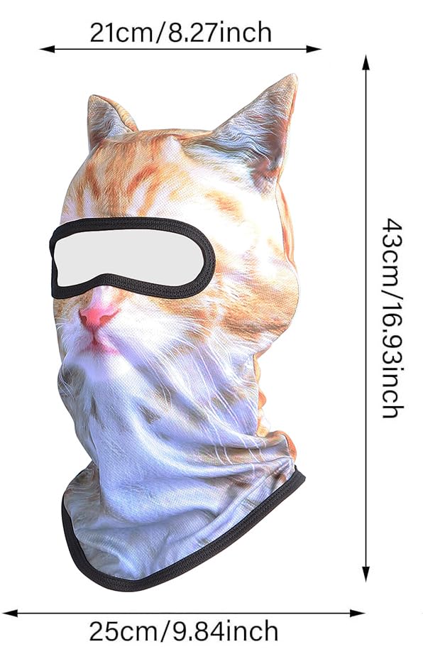 Image of 3D Cat Ski Balaclava Sheisty Face Mask with Ears Cute Animal Ski Mask for Music Festivals Raves Party Outdoor Activities